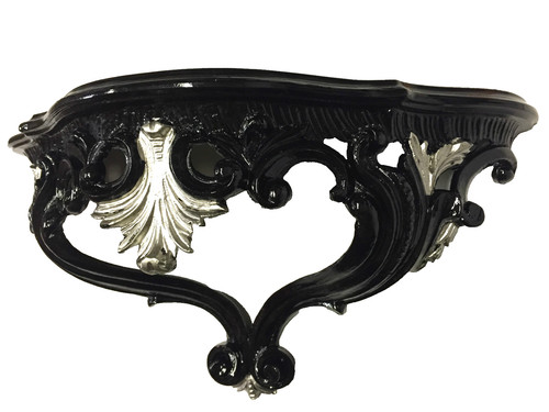 Wandkonsole schwarz silber - schwarz,