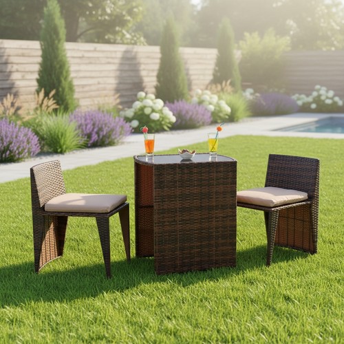 Gartenmöbel set 3er aus poly - gartenmöbel-set,